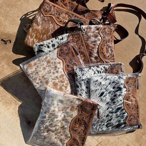Authentic Cowhide and Leather purses🐮